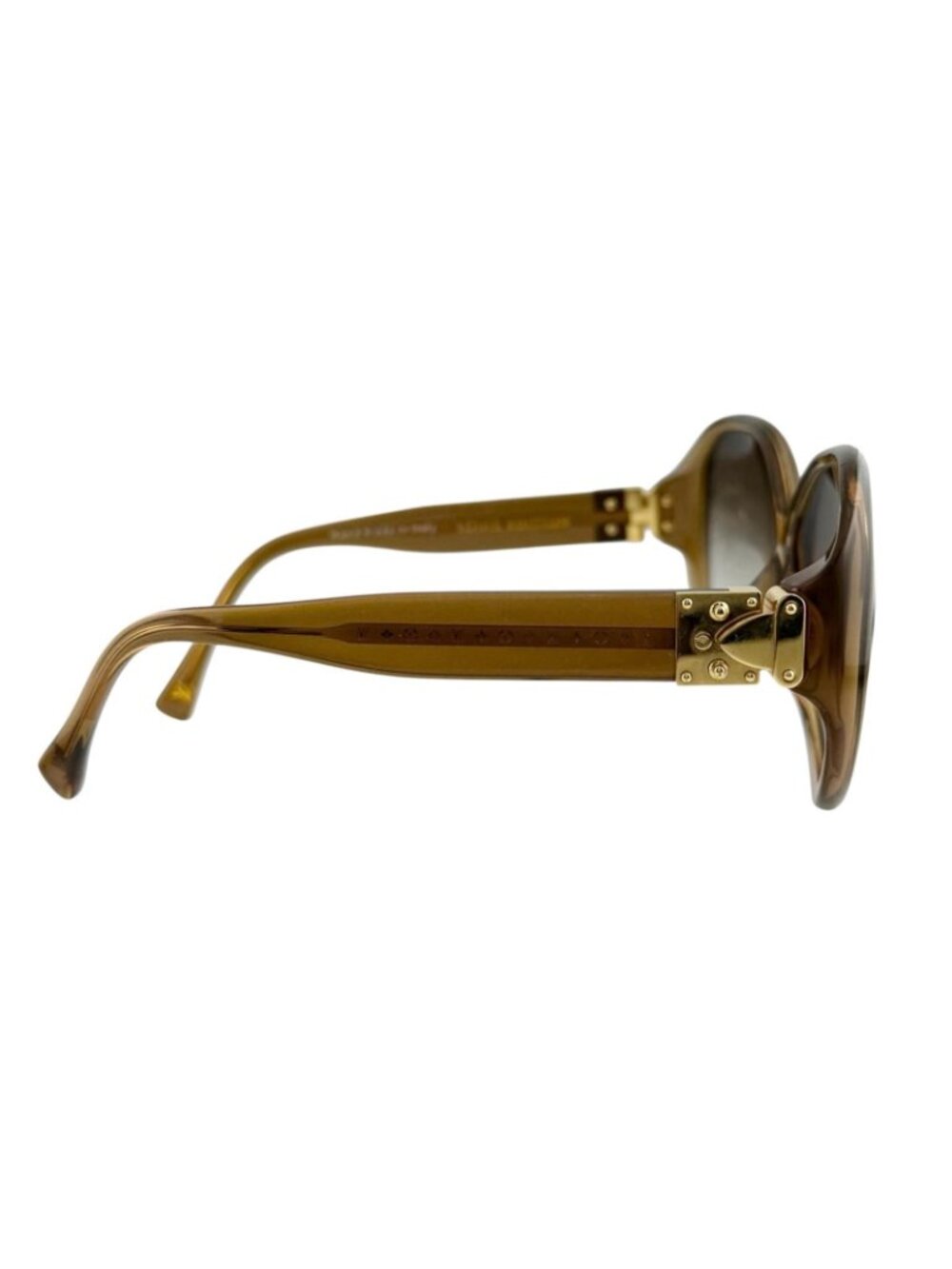 Louis Vuitton Oversize Acetate Gold Brown Sunglasses Eyewear - Picture 4 of 12